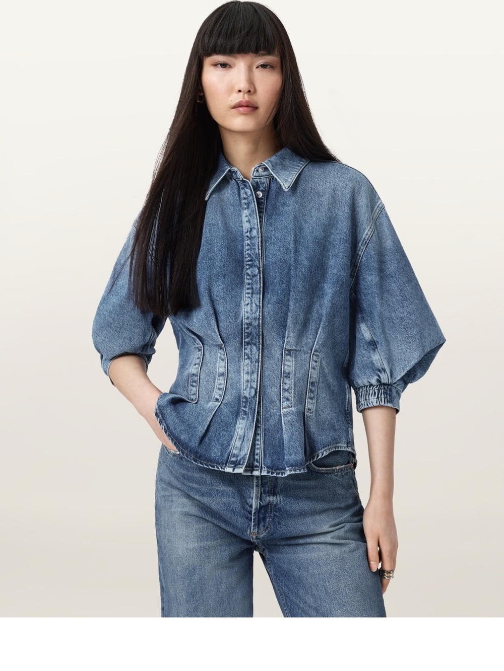 NANCY SLIM FIT DENIM SHIRT All Saints